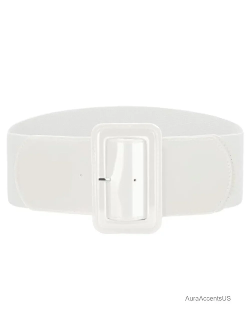 Stretchy Wide Women Belts Elastic Vintage Patent Leather Waist Belt